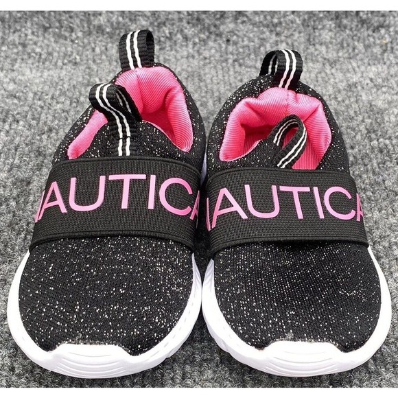 Nautica Kids Girls Toddler 5C Athletic Sneaker Canvey Sparklet Shoe Slip On - Picture 7 of 12